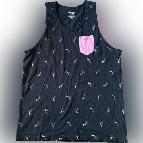 ❤️‍🔥5/20$ BLUENOTES💫Men’s Black Flamingo 🦩Cotton Lightweight Tank Top - Picture 1 of 6